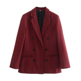 Women Suits Plaid Double Breasted Blazer Women Spring and Autumn Top