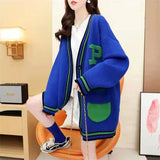 Women Knitwear Autumn and Winter V-neck Sweater Loose Sweater Coat