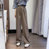 Women Sweatpants Spring and Autumn Loose Straight Casual Khaki Wide-Leg Pants
