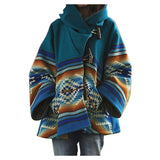 Women Trench Coat Winter Women's Loose Retro Printed Woolen Coat