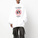 Vetements Hoodie VTM Letter Photo Velvet Padded Loose Hooded Sweater
