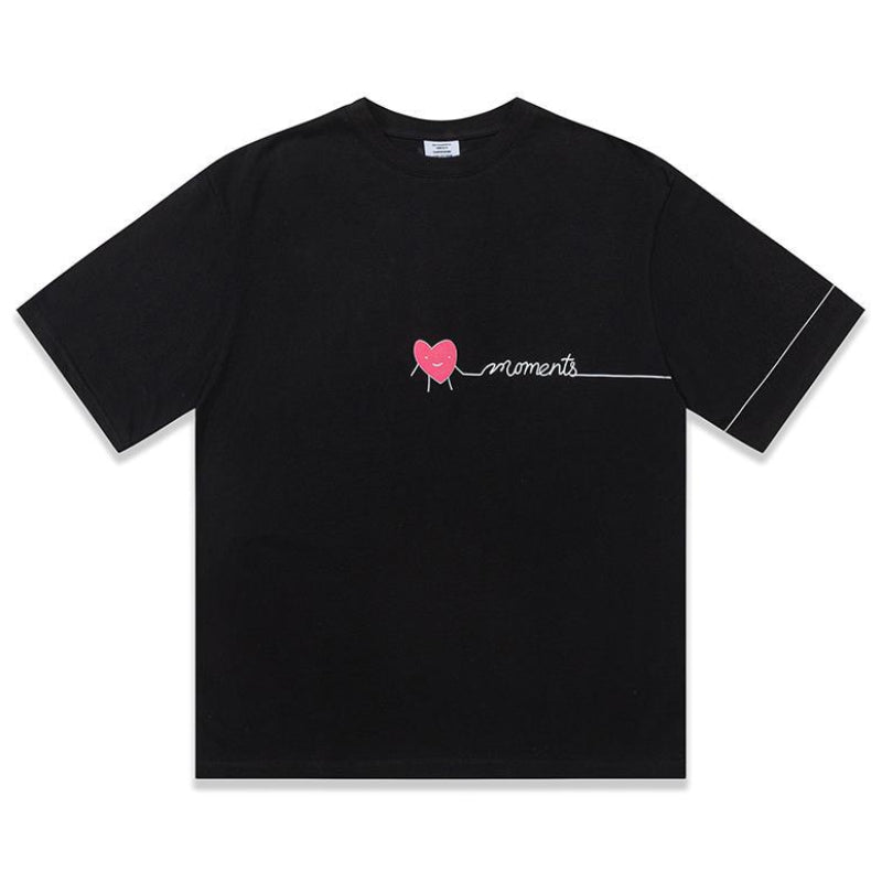 Vetements T Shirts VTM Werther Cute ECG Letter Printing Casual Loose Short Sleeves T-shirt