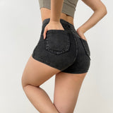 Women Yoga Sports Shorts Denim Yoga Shorts Sports Tight Pilates Casual Fitness Pants