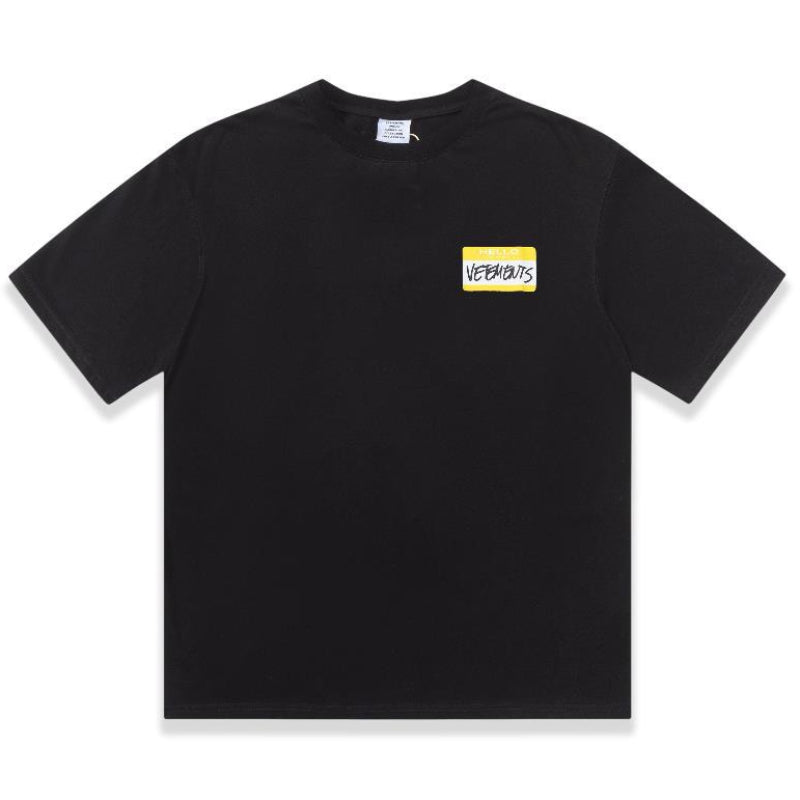 Vetements T Shirts VTM Yellow Label OS Version Loose Casual Short Sleeve T-shirt