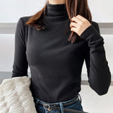 Women T Shirt Turtleneck Bottoming Shirt Women Autumn and Winter Warm T-shirt