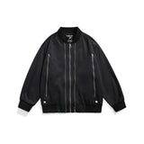 Unisex Jacket Zipper Decorations Vintage Overalls Jacket Men and Women Loose Jacket