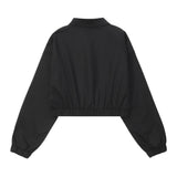 Women Jacket Fall Lapels Solid Color Zipper Pocket Coat