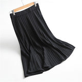 Women Knitted Skirt Autumn and Winter Knitting Skirt Pleated Skirt