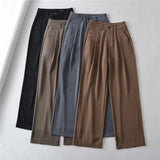Women Sweatpants Straight Loose Black Trousers Casual Wide Leg Pants