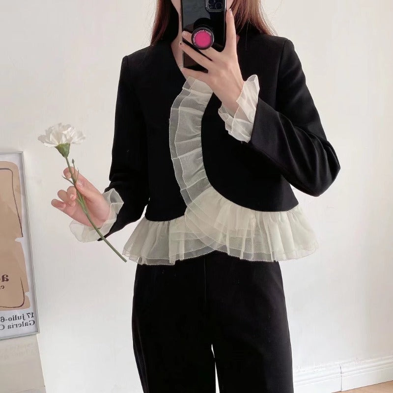 Women Suits Fall Classic Style Short Suit Cardigan Coat