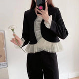 Women Suits Fall Classic Style Short Suit Cardigan Coat