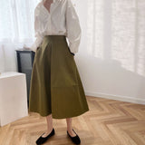 Women Skirt A- line Midi Skirt